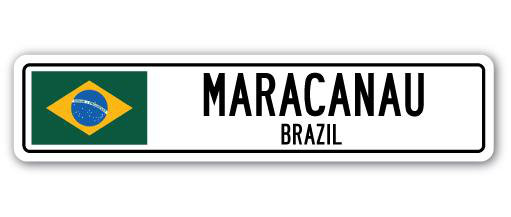 Panneau de signalisation en aluminium Maracanau, Brésil, H 8 po x l 36 po x P 1 po