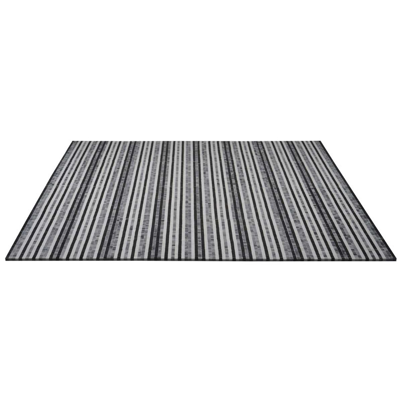 Microsaic Lines Storm Polished Marble Mosaic Tile, Black