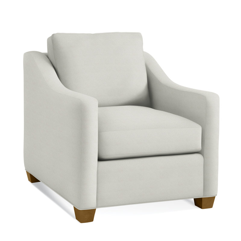 Fauteuil de 33 po de large Oliver, Finition Havane, Rayures bleues / beiges 0209-61