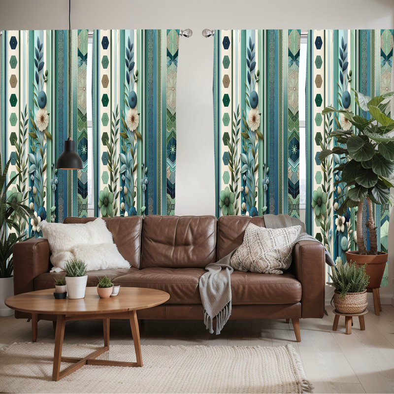 Maybrie Semi Sheer Curtain, 56" W x 63" L