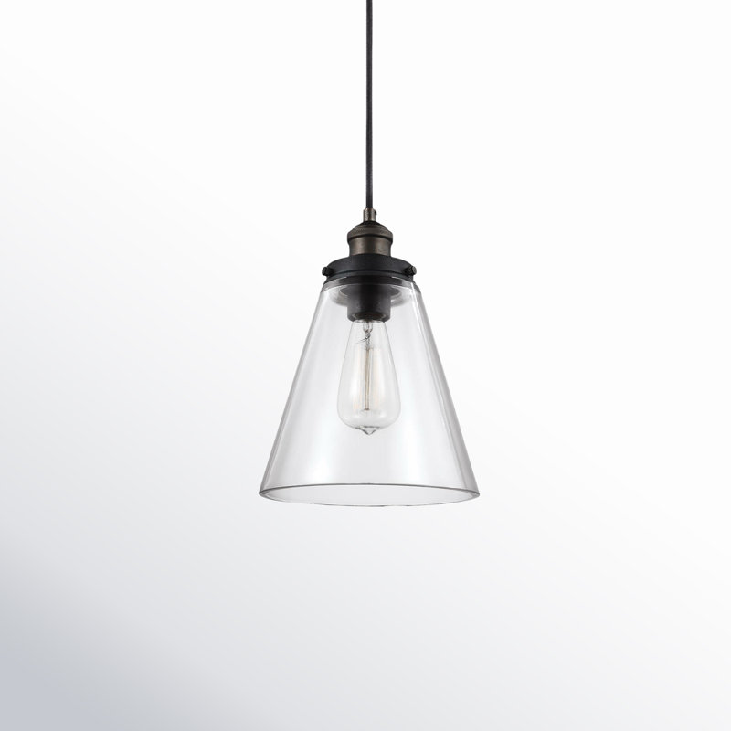 Baskin 1 - Light Pendant, Painted Aged Brass/Dark Weathered Zinc, 11.62" H x 8.5" W x 8.5" D
