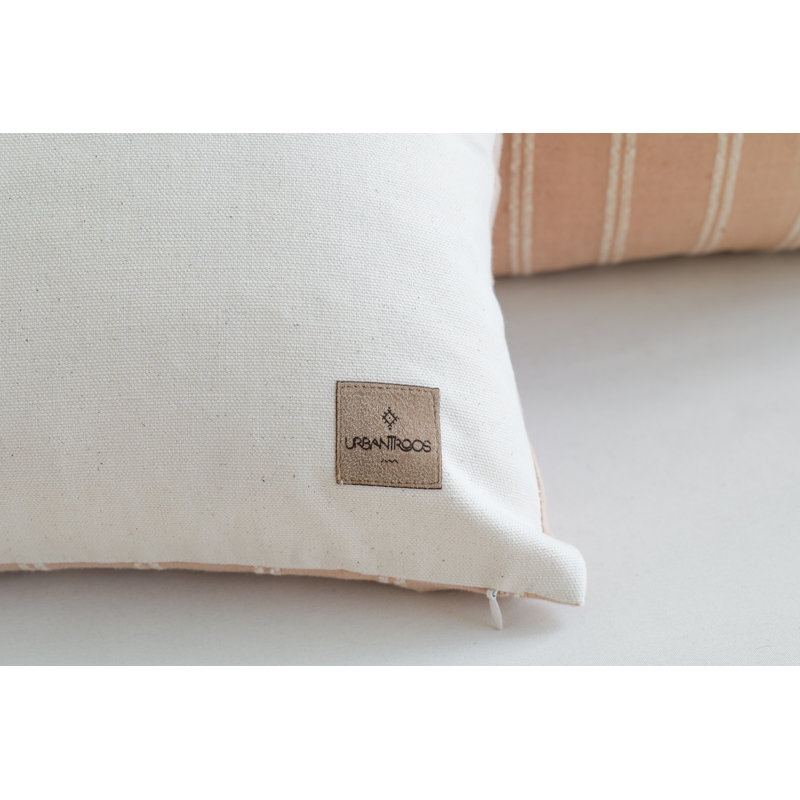 Thai PInkBeige Lumbar, Rectangle 14"H x 36"W, Pink/Beige