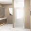 Porte de douche pivotante avec cadre en aluminium, porte de douche demi-cadre avec poignée en acier inoxydable