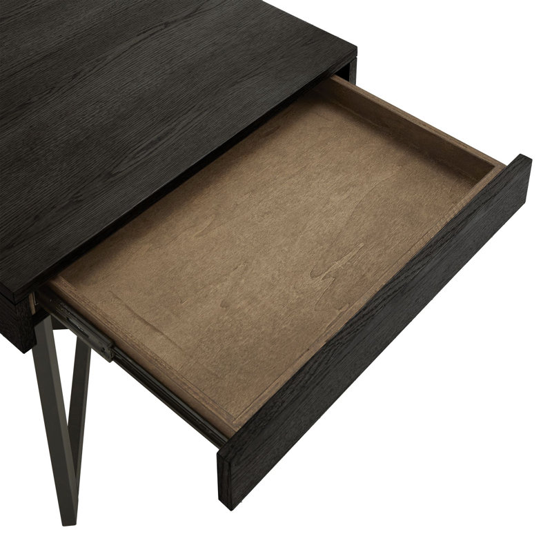 Burch End Table with Storage, Black