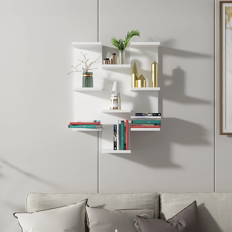 Conaty 9 Piece Floating Shelf, White