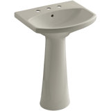Cimarron® 26.81" Vitreous China U-Shape Pedestal Bathroom Sink with Overflow