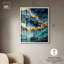 «Power Edge II Shadowbox Print» sarcelle, art abstrait par Art Remedy-115120559-115120565