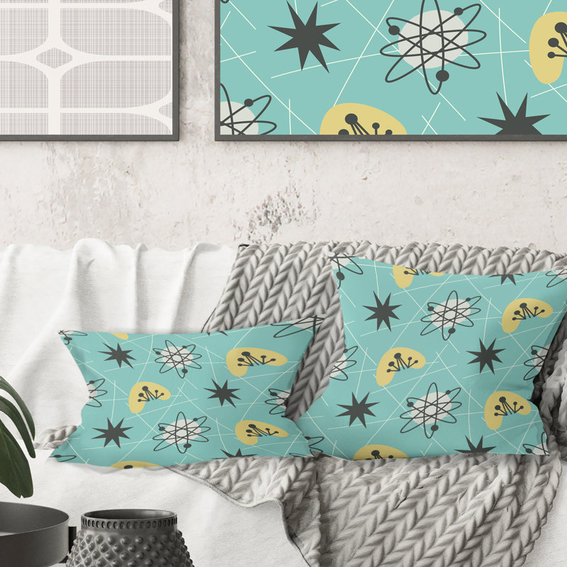 Coussin 1950 - motif rétro I - Mid-Century Modern, 16 po x 1 po