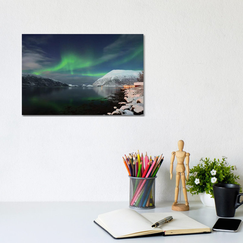 Polar Lights In Northern Norway by Elmar Weiss - Wrapped Canvas Print, 20.32 cm H x 30.48 cm W