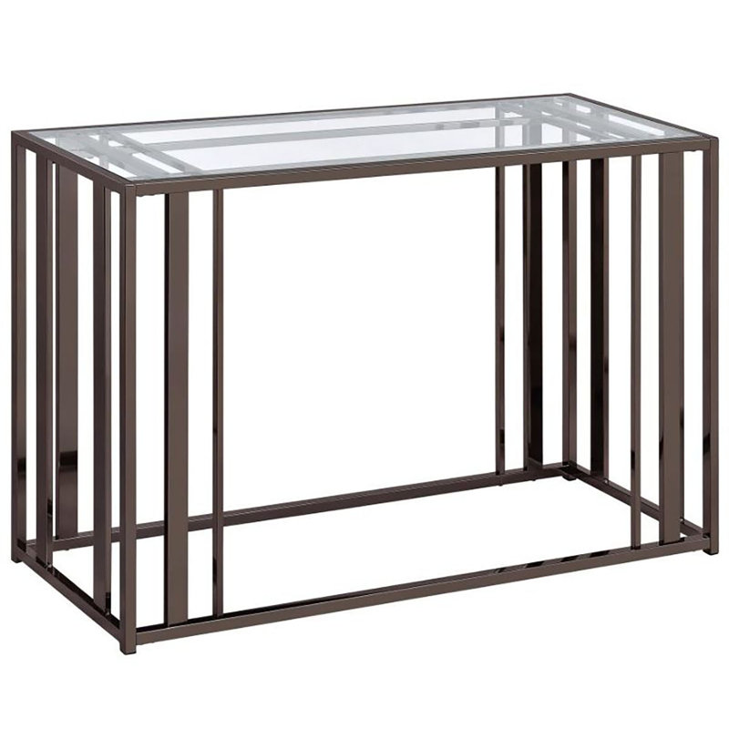 Sofika 47.25'' Glass Top Console Table, Black