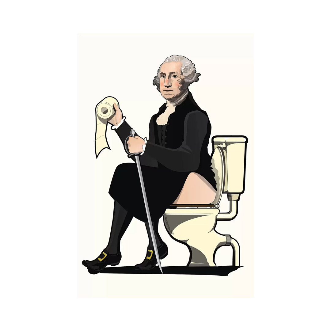 George Washington On The Toilet by Wyatt - Print