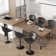 Elegant Adjustable Height Upholstered Counter Stool With Stylish Metal Frame And Convenient Footrest