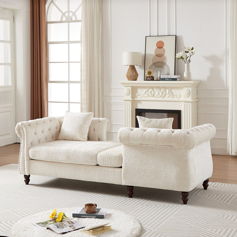Canapé 81 po en chenille, Beige