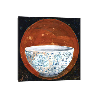 Bowl On Rust Circle by Denis Orio Ibañez - Painting on Canvas