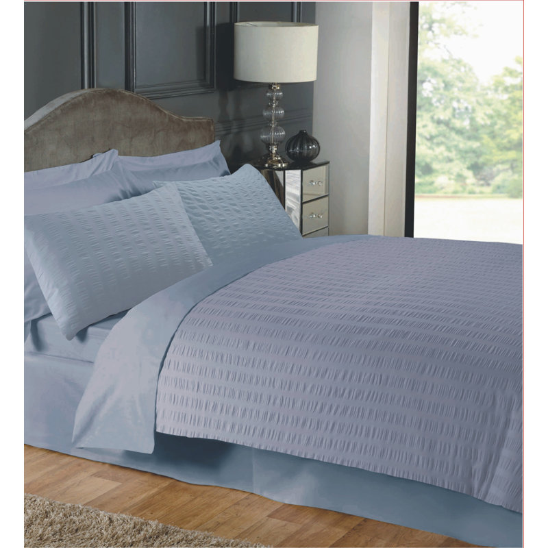Bussell Cotton Blend Solid Colour Duvet Cover Set with Pillowcases Included, King Duvet Cover + 2 Standard Pillowcases, Grey