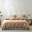 Housse de couette 100 % coton lavé avec attaches à nœud papillon (Twin, Cannelle)-134699169-134699171