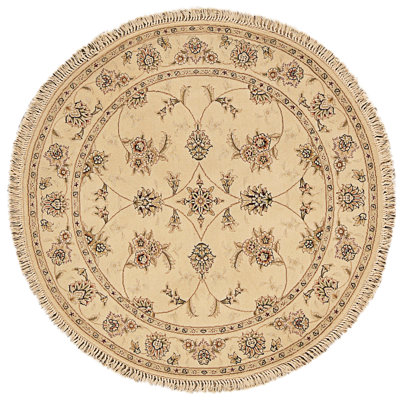 High-Quality Hand-Knotted Ivory Area Rug