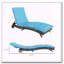 Chaise longue en osier avec design en forme de S profilé, coussin et inclinaison à 5 positions