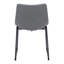  Ensemble de deux chaises d'appoint de salle à manger rembourrées en velours gris anthracite et noir Monroe