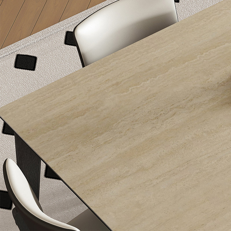 Elegant rock plate dining table and chair set, 29.52"H x 55.11"L x 31.49"W