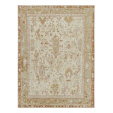 Rug & Kilim’S Oushak Style Rug In White With Gold Floral Patterns