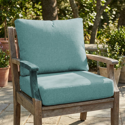 Ensemble de coussins de siège d'extérieur 24 po x 24 po Coussins de mobilier de patio résistants à l'eau et à la décoloration avec housse amovible et coussin de dossier avec sangles de fixation pour canapé