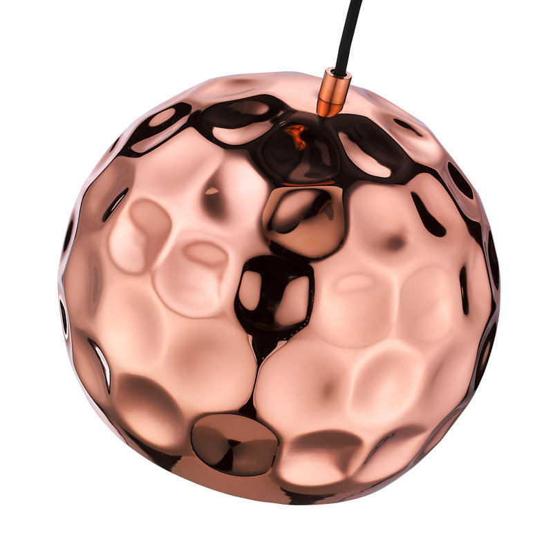 Margr 1 - Light Copper Dome Pendant, 176cm H x 25cm W x 25cm D