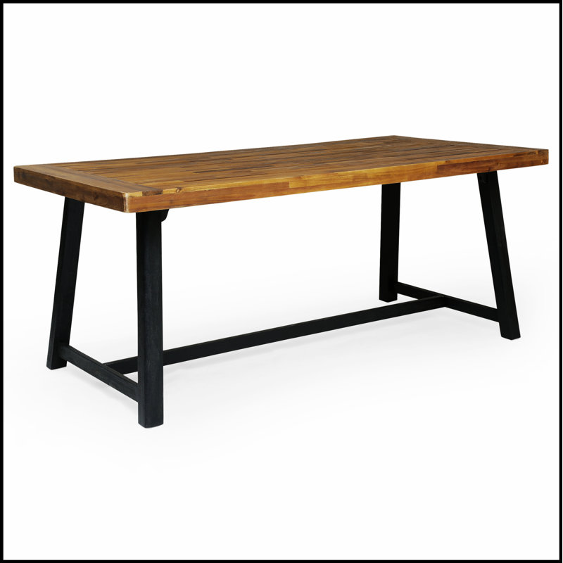 Table de salle à manger en bois d'acacia durable pour une réception élégante et résistante aux intempéries