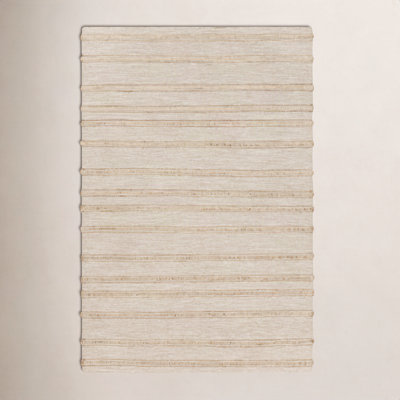 Lila Light Gray Hand-Woven Striped Jute Rug