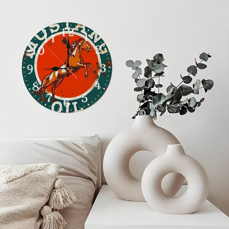Horloge murale en bois 10 po, mouvement silencieux, à piles (piles AA non incluses), décor artistique, parfait pour les décorations