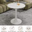 Table basse de 27,6 pouces blanche, table de salle à manger de style moderne Mid-Century
