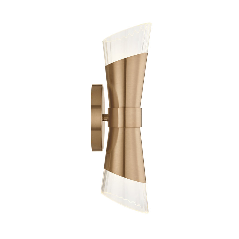 Fusion - Lugano ADA Up & Downlight Tapered Wall Sconce - 1-Light - Brushed Brass, Brushed Brass