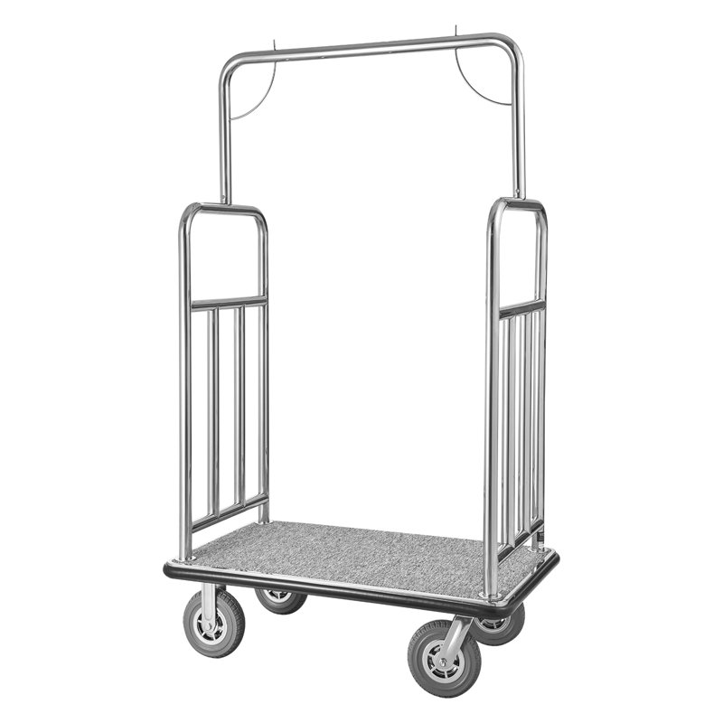 Chariot à bagages d'hôtel en acier inoxydable brossé 1200 lb Hotel