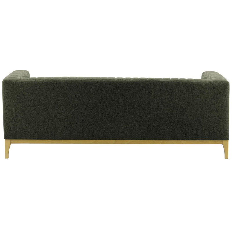 Bomia 3 Seater Sofa, Grey Polyester, Gold, 72cm x 201cm W x 83cm D