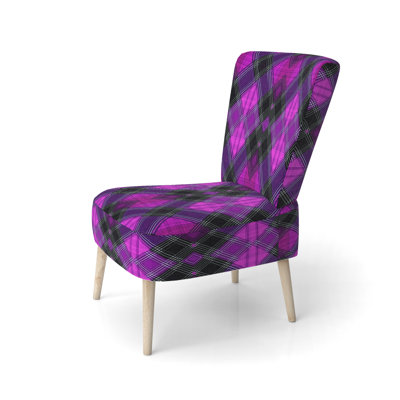 Chaise d'appoint à carreaux en velours Checked Tartan