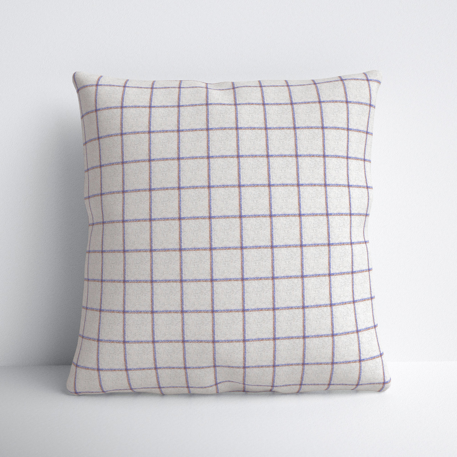 Saratoga Plaid Wool Throw Pillow, 18" H x 18" W, Down