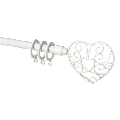 Astoria Cream Mild Steel Adjustable 16cm Single Curtain Pole