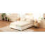 Structure de lit grand Boucle avec tête de lit à hauteur réglable, lit plateforme moderne avec tête de lit courbée, lit plateforme élégant en tissu bas