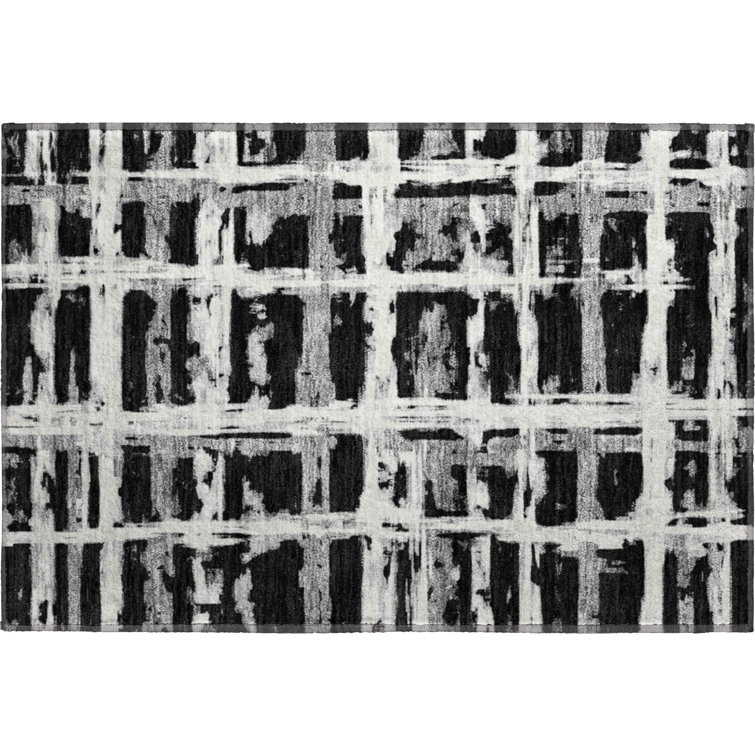 Premium Machine Washable Prisco Black Rug