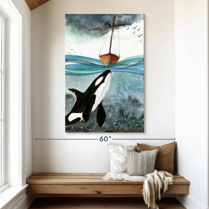 Brampt Whale Under Boat, 51" H x 34" W