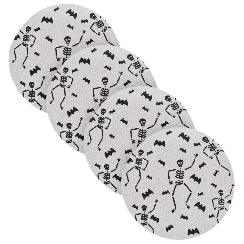 Split P Skeleton Round Placemat Set of 4