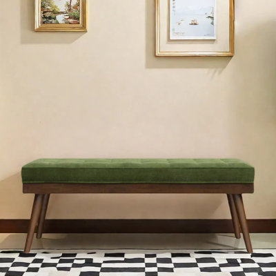 Banc en bois massif avec tabouret doux et magasin de vêtements