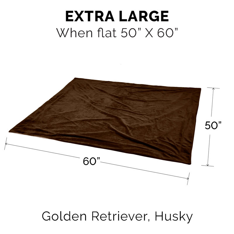 Waterproof Faux Velvet Throw Blanket, Brownstone, 60" x 50"