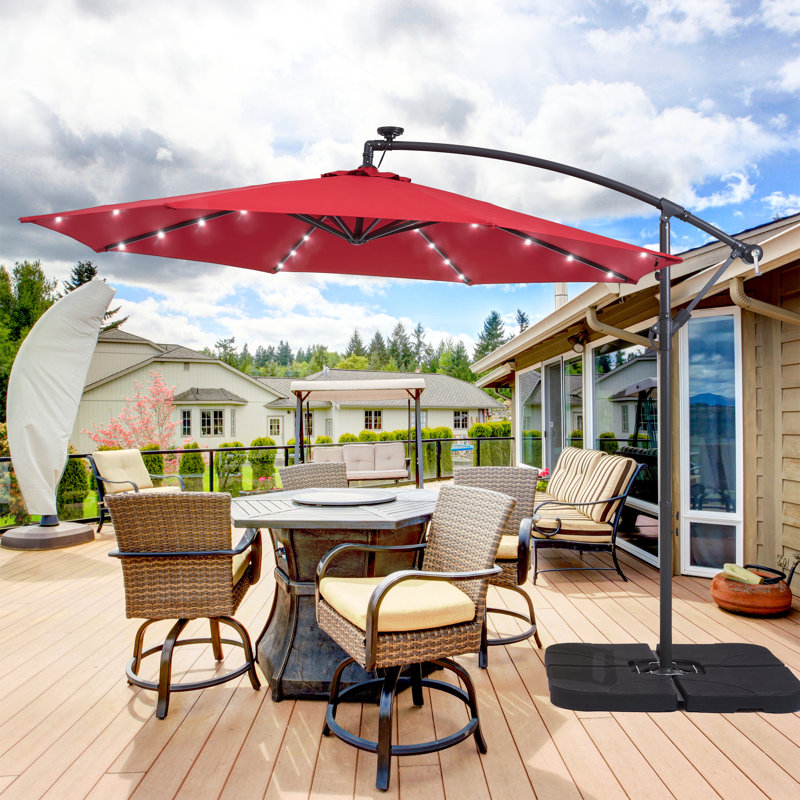 Parasol en porte-à-faux 10 pi Atanase, Rouge
