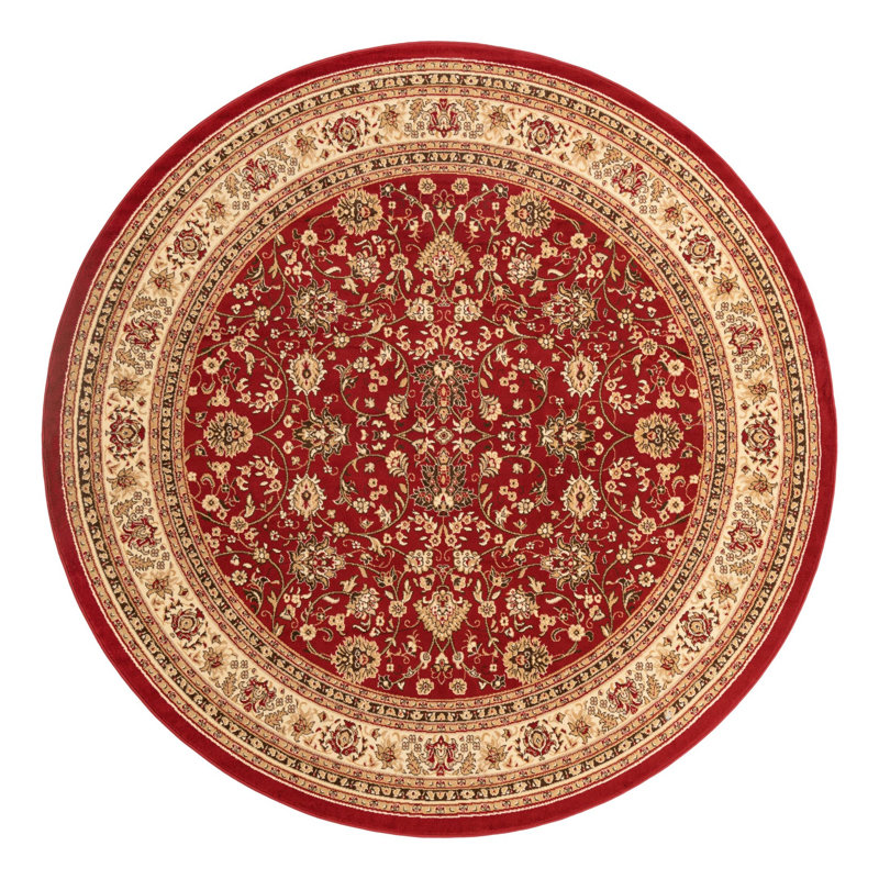 Bhatari Oriental Burgundy Area Rug, Round 10', Burgundy
