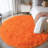 Orange Round Shag Rug Non-Slip Long-Pile Round Rug 5 ft Silk-Blend Rug Round Shag Rug Perfect for Teen Rooms Ideal for Bedrooms Great for Living Rooms Antibacterial Durable Material-555472336-560752771