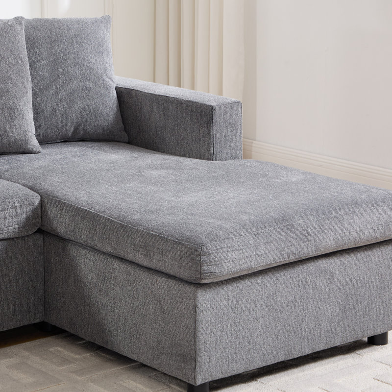 Canapé modulaire rembourré en microfibre de 122 po de largeur avec coussins de 122 po