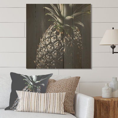 Ananas foncé foncé anthracite I - ananas sur bois