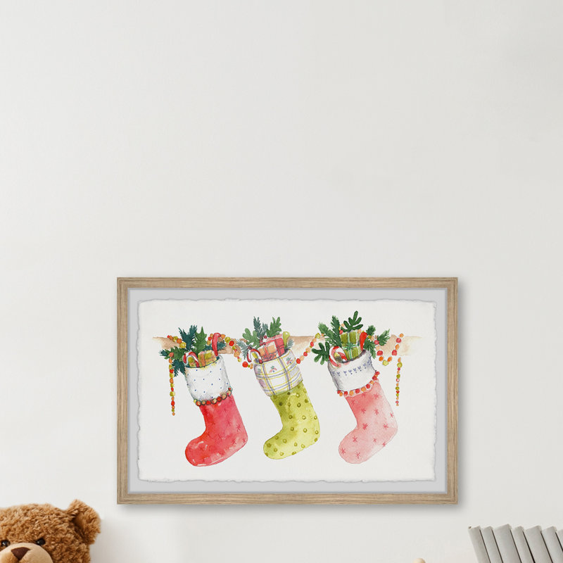 Santa Was Here - Single Picture Frame Painting, 20cm H x 30cm W x 3.81cm D