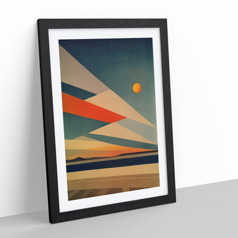 Showstopping Sunset Abstract - Framed Print, Black Framed, 64cm H x 46cm W x 2cm D